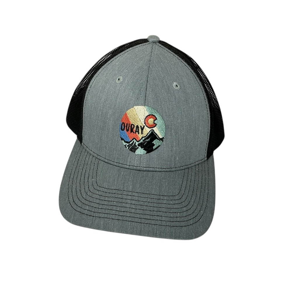 Trek Colorado Trucker Hat Ouray Black and Gray Snap Back Adjustable